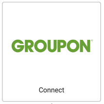 Image: Groupon logo. Button that reads, Connect