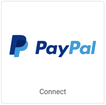 PayPal logo on square tile button that reads, "Connect".