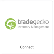 Trade gecko logo. Button that reads, Connect