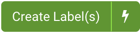 Green button to Create Label(s), and the Quickship lightning bolt icon at right.
