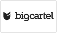 Big Cartel logo on square tile button