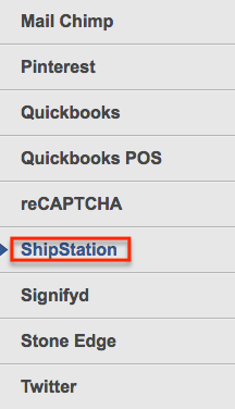 Corecommerce app menu with ShipStation highlighted.