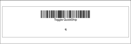 Barcode for Toggling Quickship.