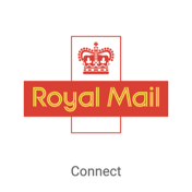 Royal Mail logo on square tile button that reads, "Connect".